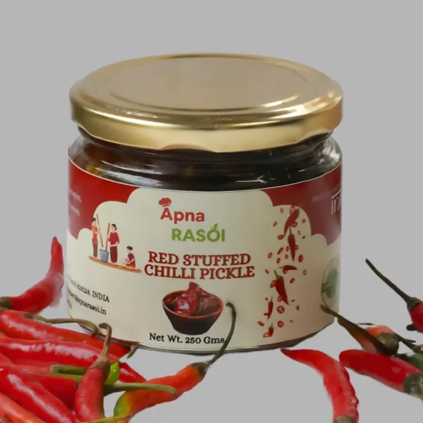 Red Stuffed Chili Pickle - ApnaRasoi